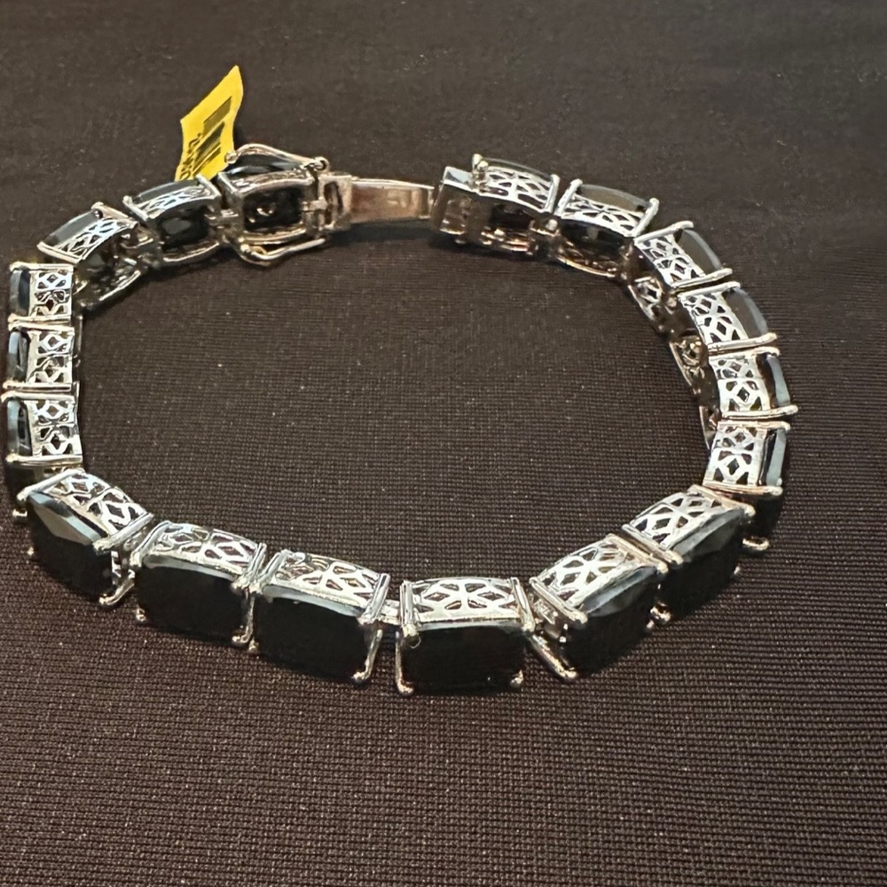 STS 925 Sterling Black Onxy Bracelet 8”